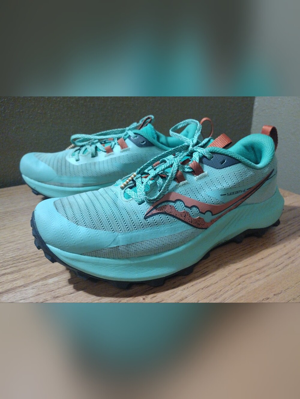 SAUCONY Peregrine 13 Women's Size 9. Sprig/Canopy (Mint Green) Off Road Trail - Picture 2 of 16